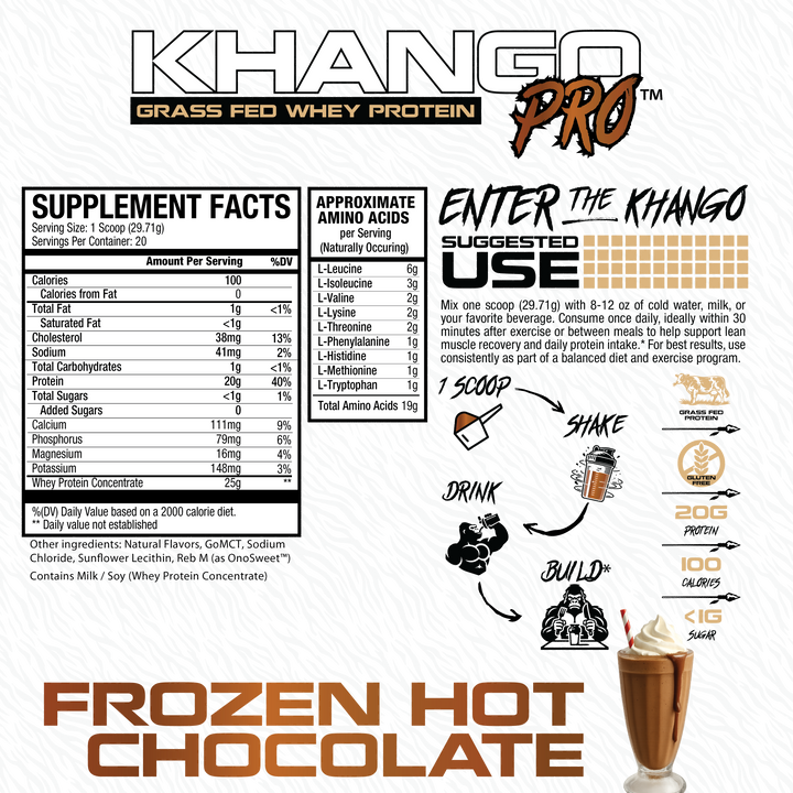 Khango® Pro Grass Fed Protein - Frozen Hot Chocolate