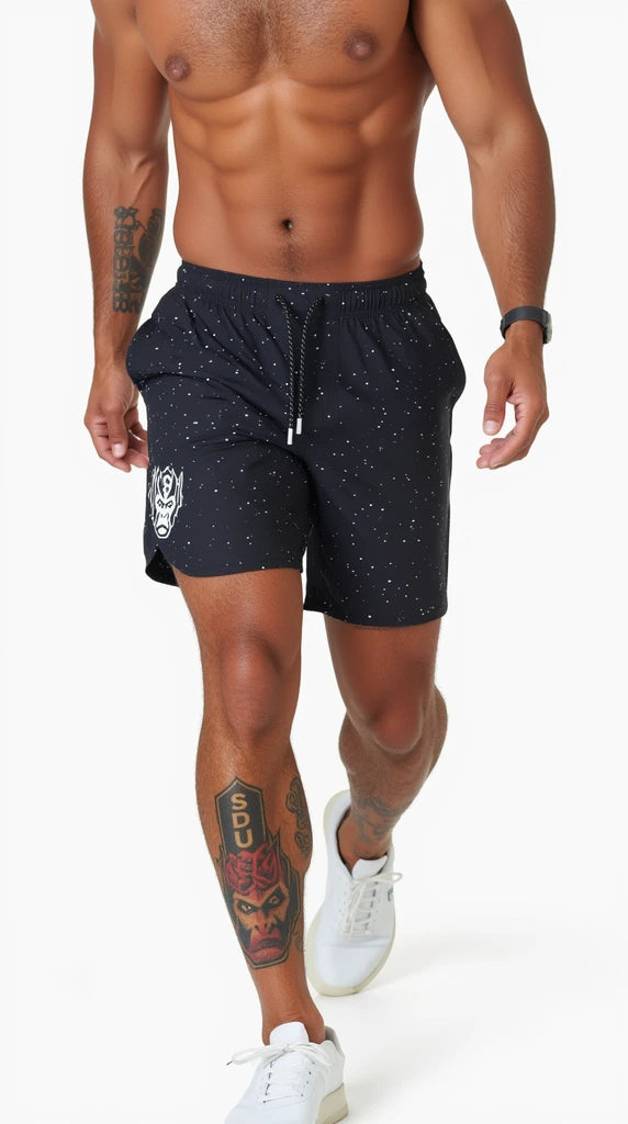 Luka Black Splatter Active Shorts