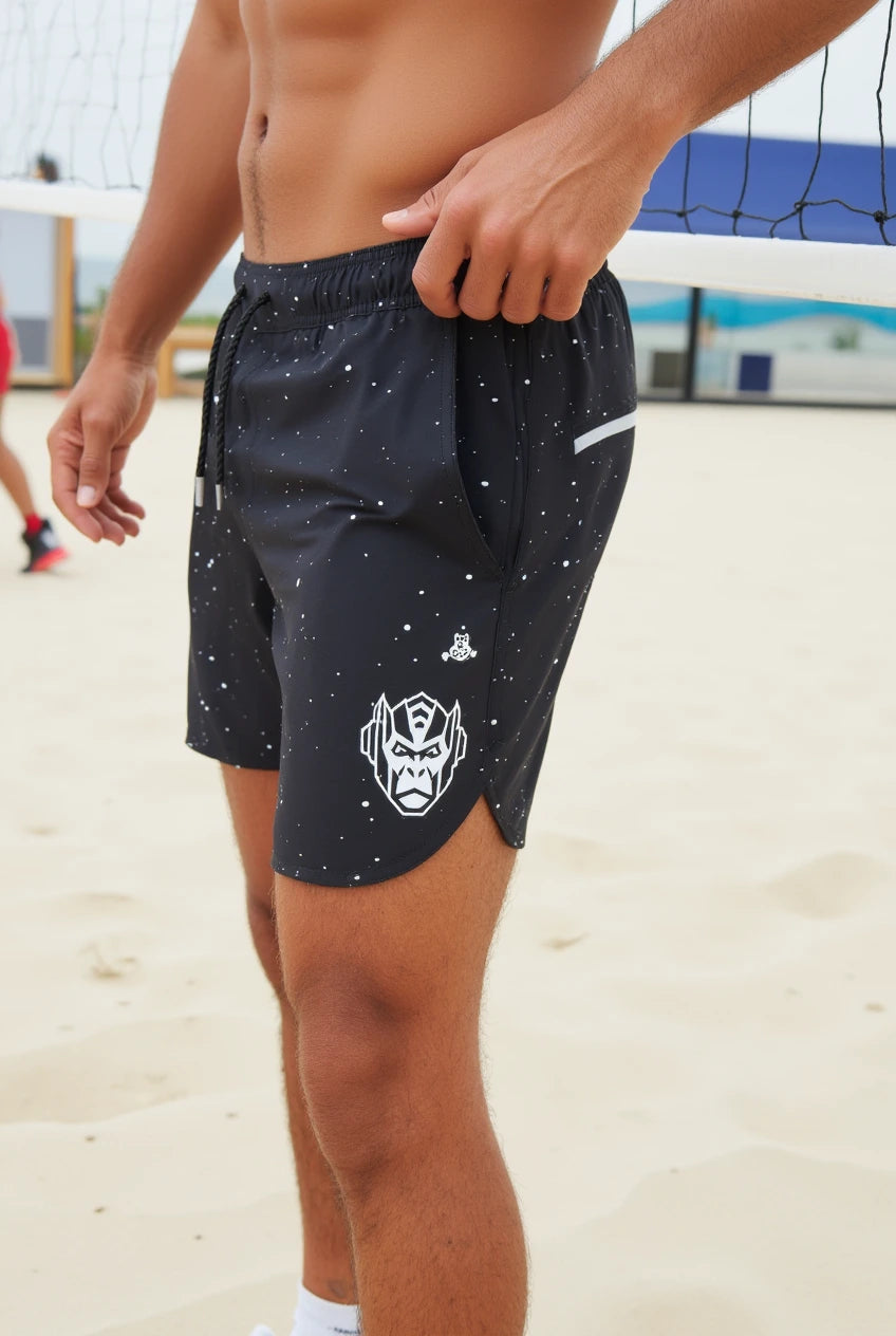 Luka Black Splatter Active Shorts